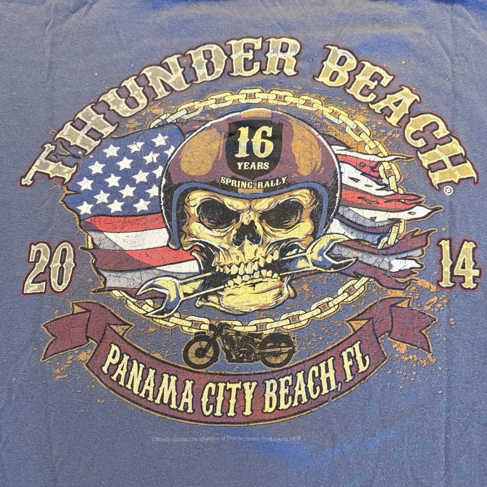 Thunder Beach 2014 Panama City Beach FL Motorcycle Rally Skull T Shirt 3XL‎ - Picture 4 of 6